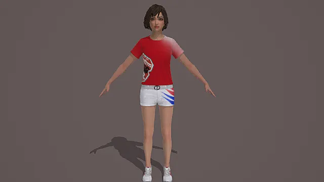 休闲运动风女性角色模型