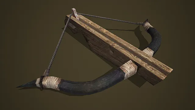 中世纪粗犷木质弩 3D 模型