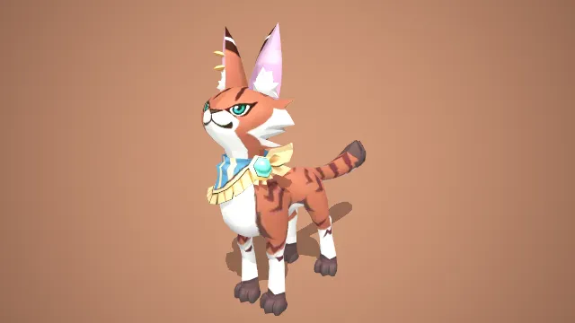 奇幻风斑纹猫形生物 3D 模型