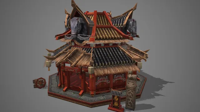马厩 古风建筑 建筑模型 游戏模型