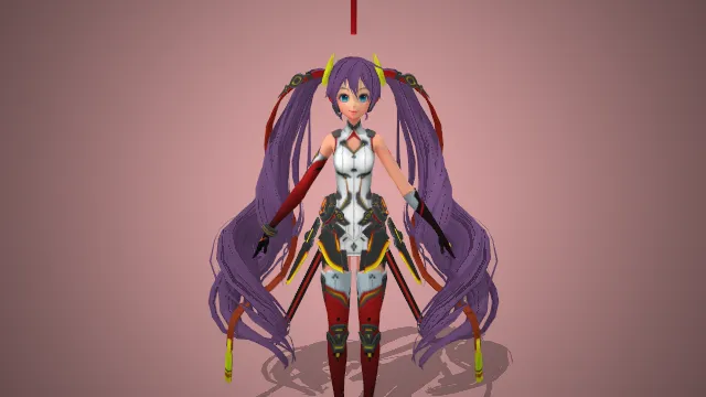 动漫角色、双马尾造型、紫发服饰、机甲风装扮、梦幻之星 Online2