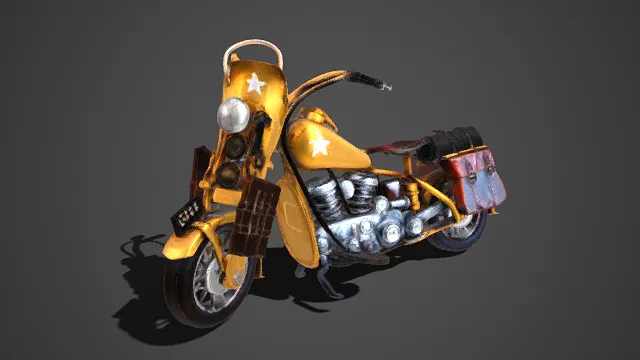 复古风格  摩托车  金色涂装  星标装饰  双缸发动机  老式机车  粗犷与复古  