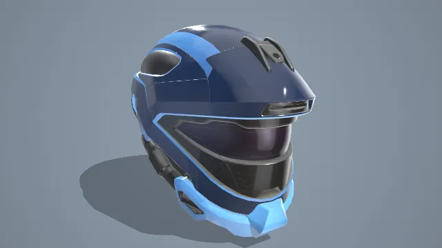 一个设计现代、科技感十足的头盔