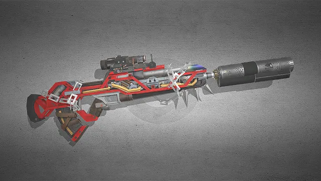 废土改装步枪  做旧金属质感  破片杀伤设计  尖刺近战