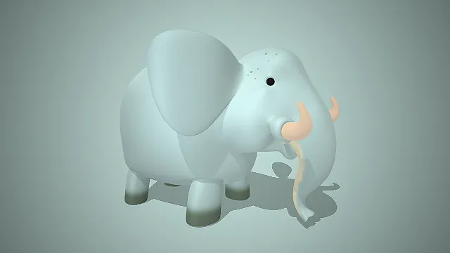 一个Q版风格的常见非洲草原卡通动物3D大象模型