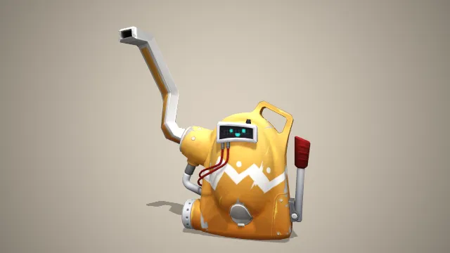 有个人工智能显示屏的黄色吸尘器