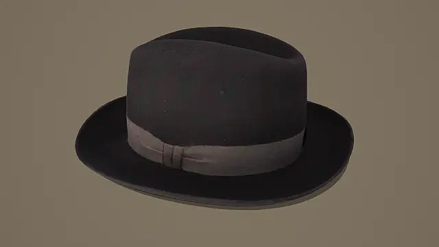 复古风格黑色礼帽3D模型