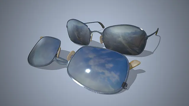 金属框墨镜  渐变反光镜片  做旧鼻托  复古造型