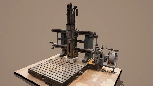 3D卡通风格工业机床模型，创意设计（3D设备、卡通风格、写实风，机床设计主题）