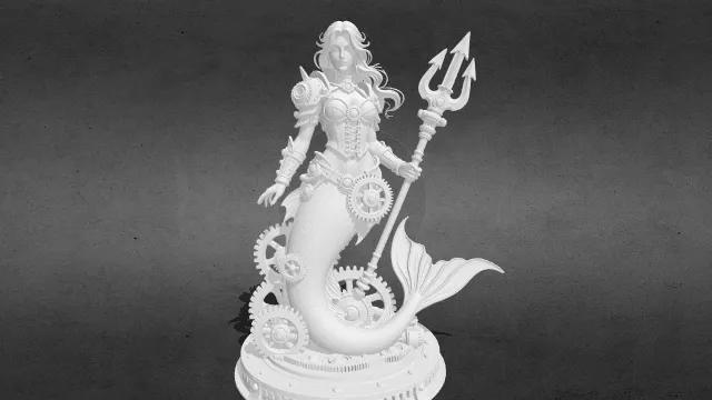 蒸汽机械美人鱼战士stl.stl