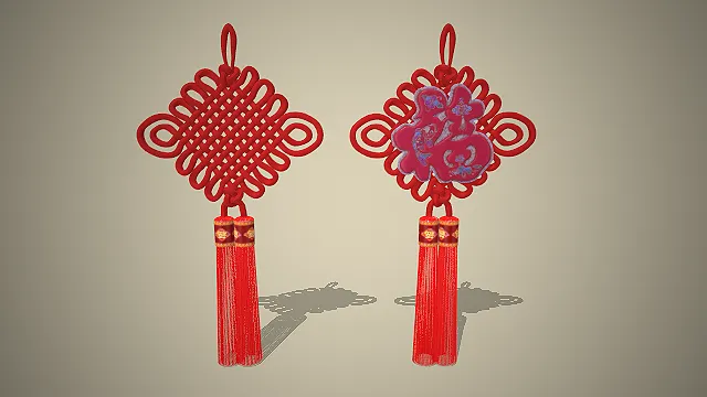 中国结  红色流苏  手工编织  春节装饰