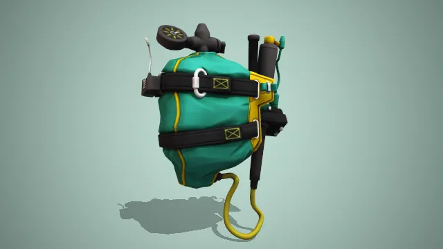 绿色装满东西的工具包