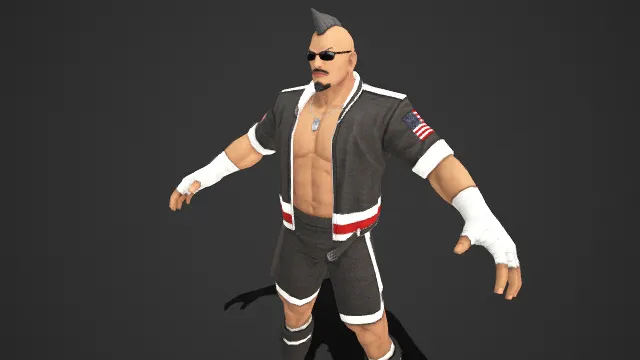 格斗风  寸头  黑灰短褂  壮硕肌肉  街头潮流  美旗金链  近身格斗  街头竞技