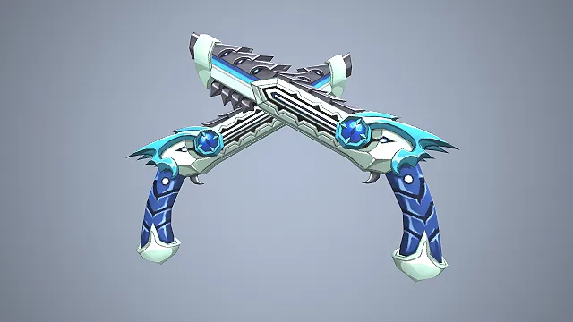 冰魄双枪  奇幻武器  奇幻枪械  冰寒华丽