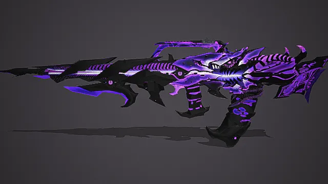 暗黑魔能风格异化枪械模型