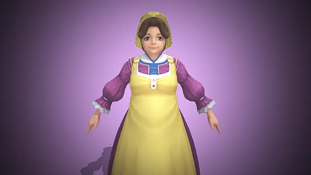 中年女性  围裙  圆润体型  游戏 NPC 模型