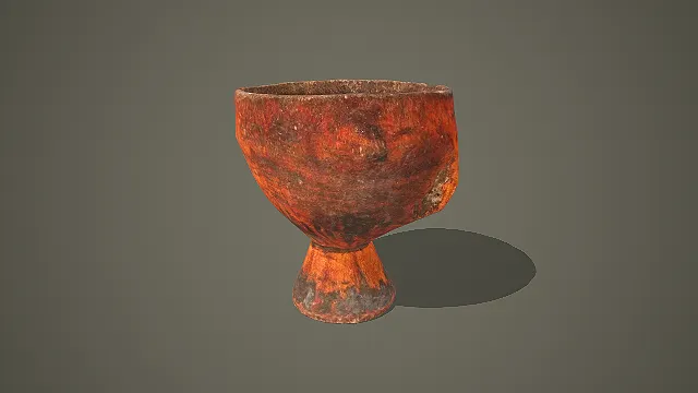 复古陶制高足杯 3D 模型
