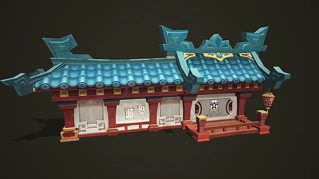 中式古风戏曲店铺建筑 3D 模型