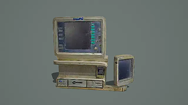 复古做旧多屏工业控制设备3D模型