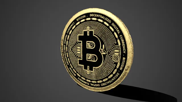 比特币  实体纪念币  数字货币  科技  金属质感  数字资产  收藏