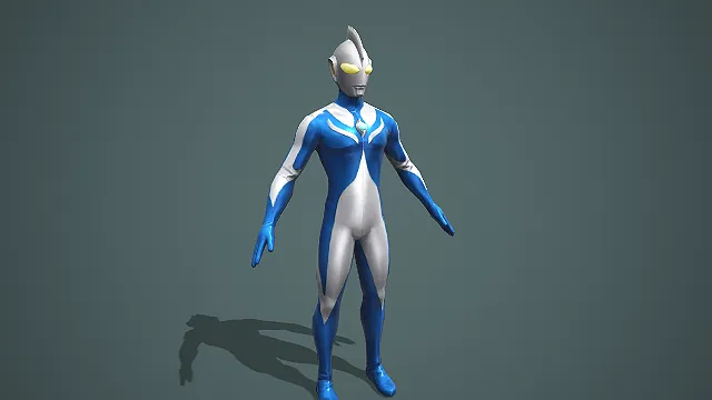 蓝白配色温柔治愈型高斯奥特曼月神形态模型