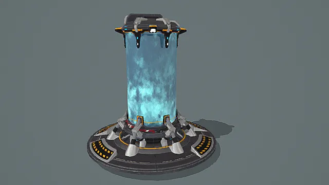 冰蓝能量核心・科幻型能源装置模型