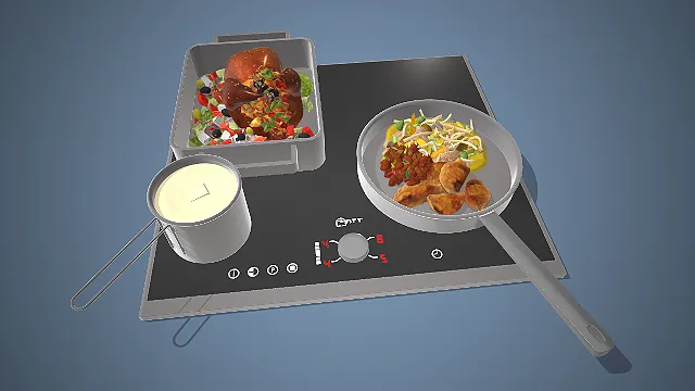 厨房美食  烹饪场景  模拟家庭厨房  灶台锅具