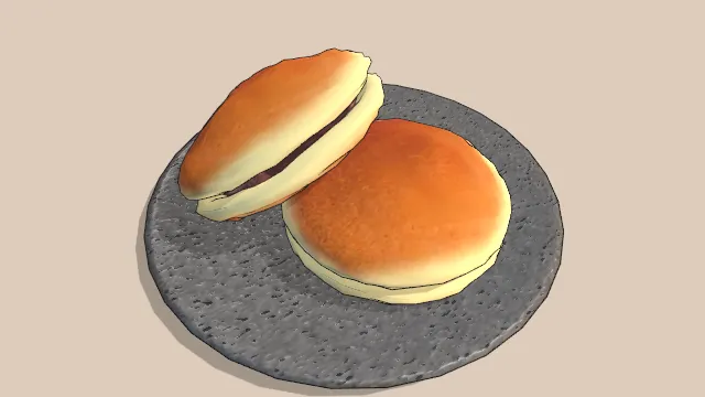 一盘铜锣烧食品甜点模型