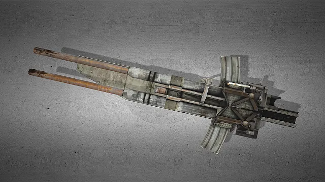 双管重型机甲炮  大口径火炮  做旧金属  机甲武器