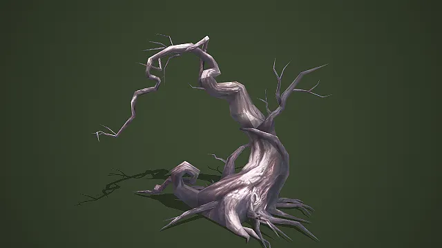 扭曲暗黑枯树低模