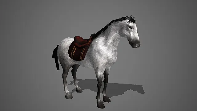 写实风格灰马 3D 模型