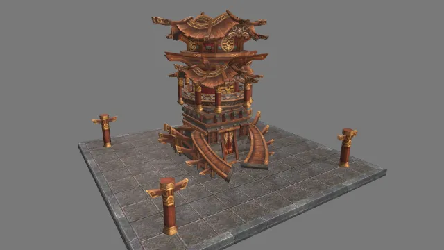 木塔 古风建筑 建筑模型 游戏模型