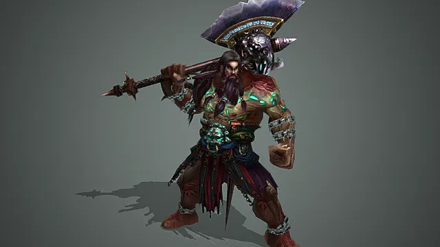 邪域囚牢刑场魔化狂力战奴模型