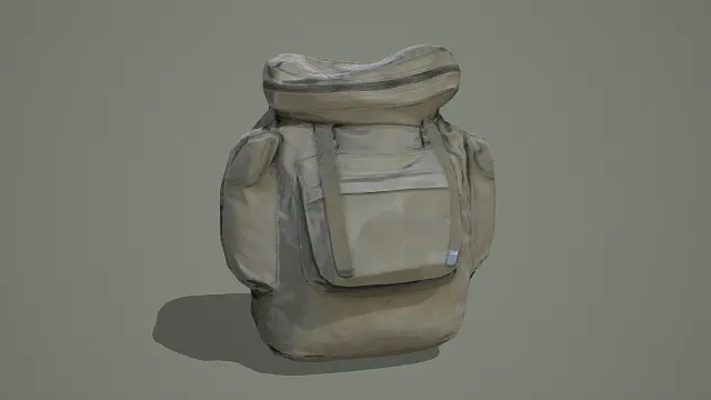   3D卡通风格背包模型，创意设计（3D背包、卡通风格、日常元素、背包、简约日常、物品设计主题）