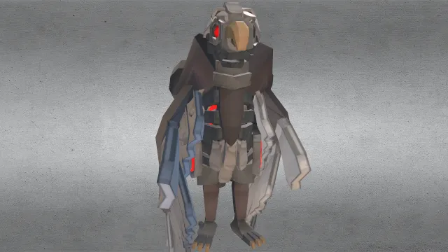 科幻迈克机器鸟运动动画模型