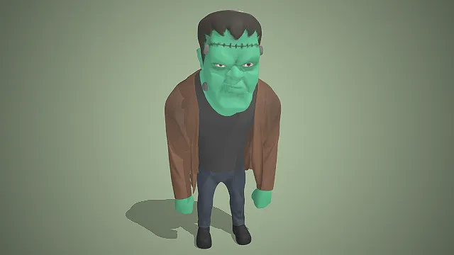 卡通弗兰肯斯坦  缝合额头  经典怪物  暗黑童话