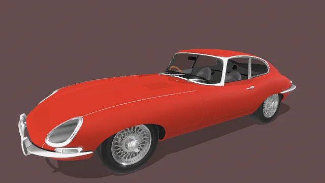 3D卡通风格复古跑车模型，创意设计（3D车辆、卡通风格、复古风，车辆设计主题）