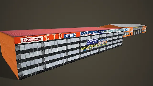 俄式综合汽修配套商铺建筑套装 3D 模型