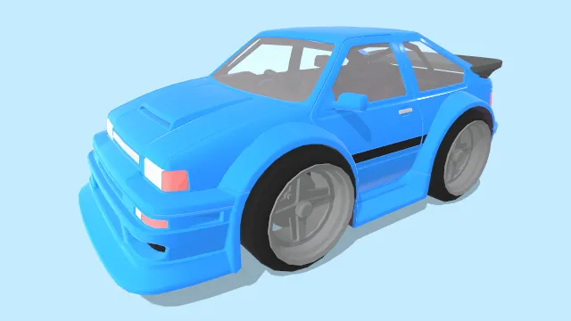 卡通风格化体育车汽车跑车玩具车