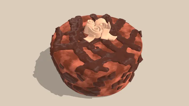 巧克力蛋糕撒有巧克力酱奶油甜品食物