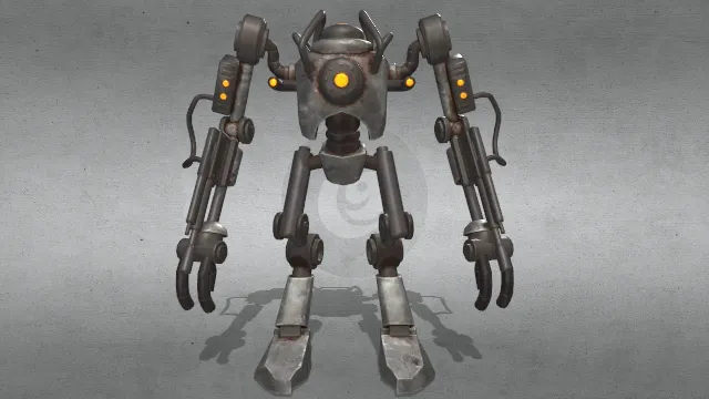 科技智能机器人绑定骨骼动画