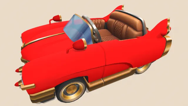 卡通风格跑车赛车豪车汽车模型