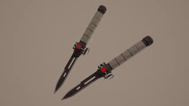 3D卡通风格匕首组合模型，创意设计（3D匕首、卡通风格、写实风，武器设计主题）