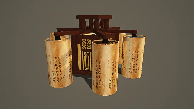 中式唯美吊灯3D建模