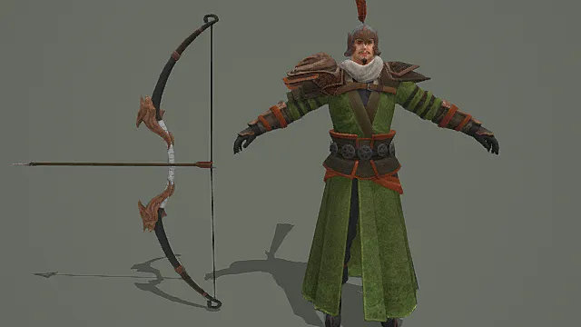 青衫神射·骁勇型古风斥候弓将套装