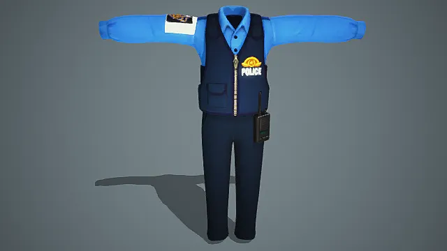 三维高精度男士警服制服3D模型 