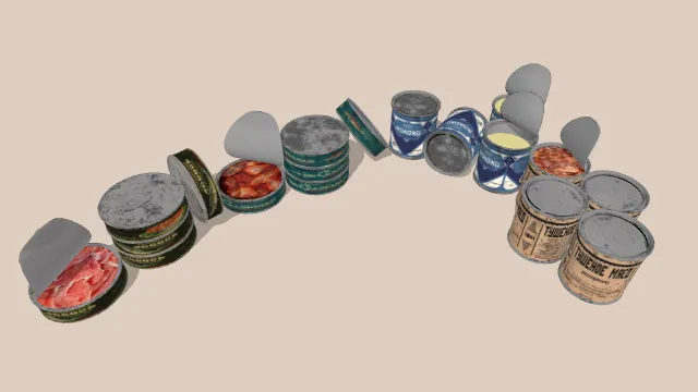 苏联旧铁罐牛奶肉类鱼类食物罐头