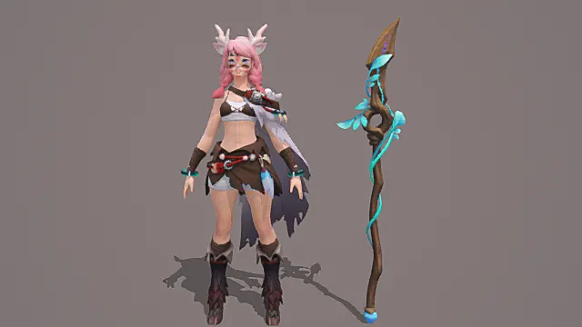 奇幻野性战士：粉角鹿耳藤枝战矛外观