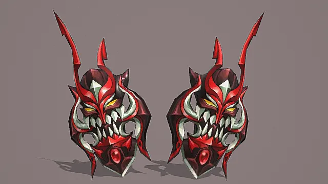 赤魇鬼面双持刃甲游戏武器3D模型