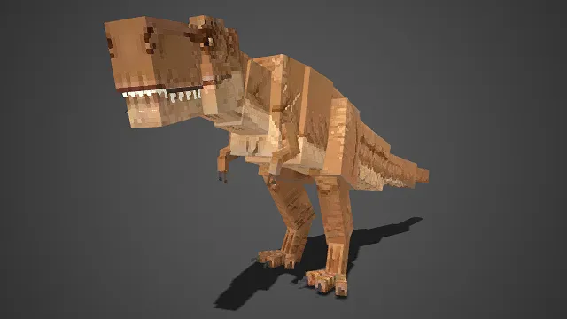 我的世界  像素化  霸王龙  方块状牙齿  特色生物模型  游戏